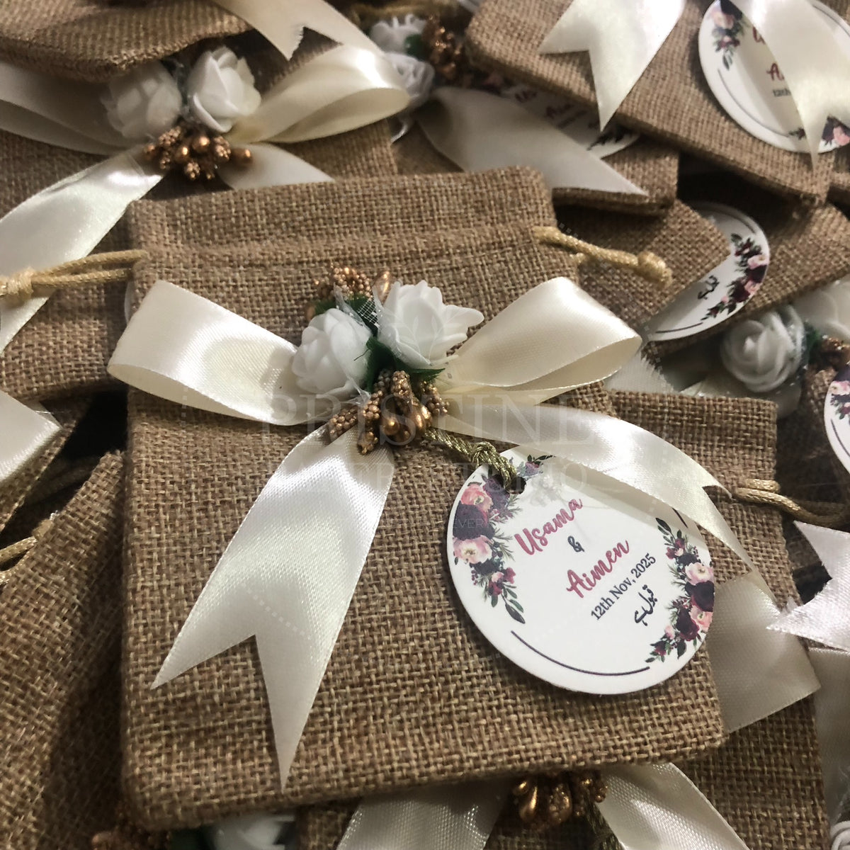 BB 017 — Elegant Customized Jute Bid Pouches
