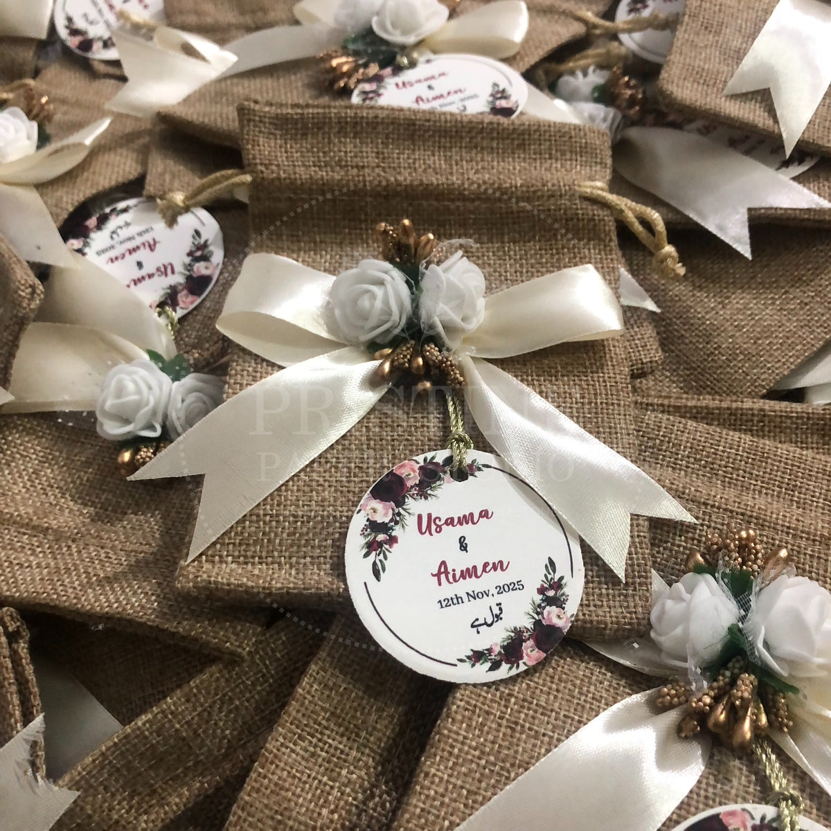BB 017 — Elegant Customized Jute Bid Pouches