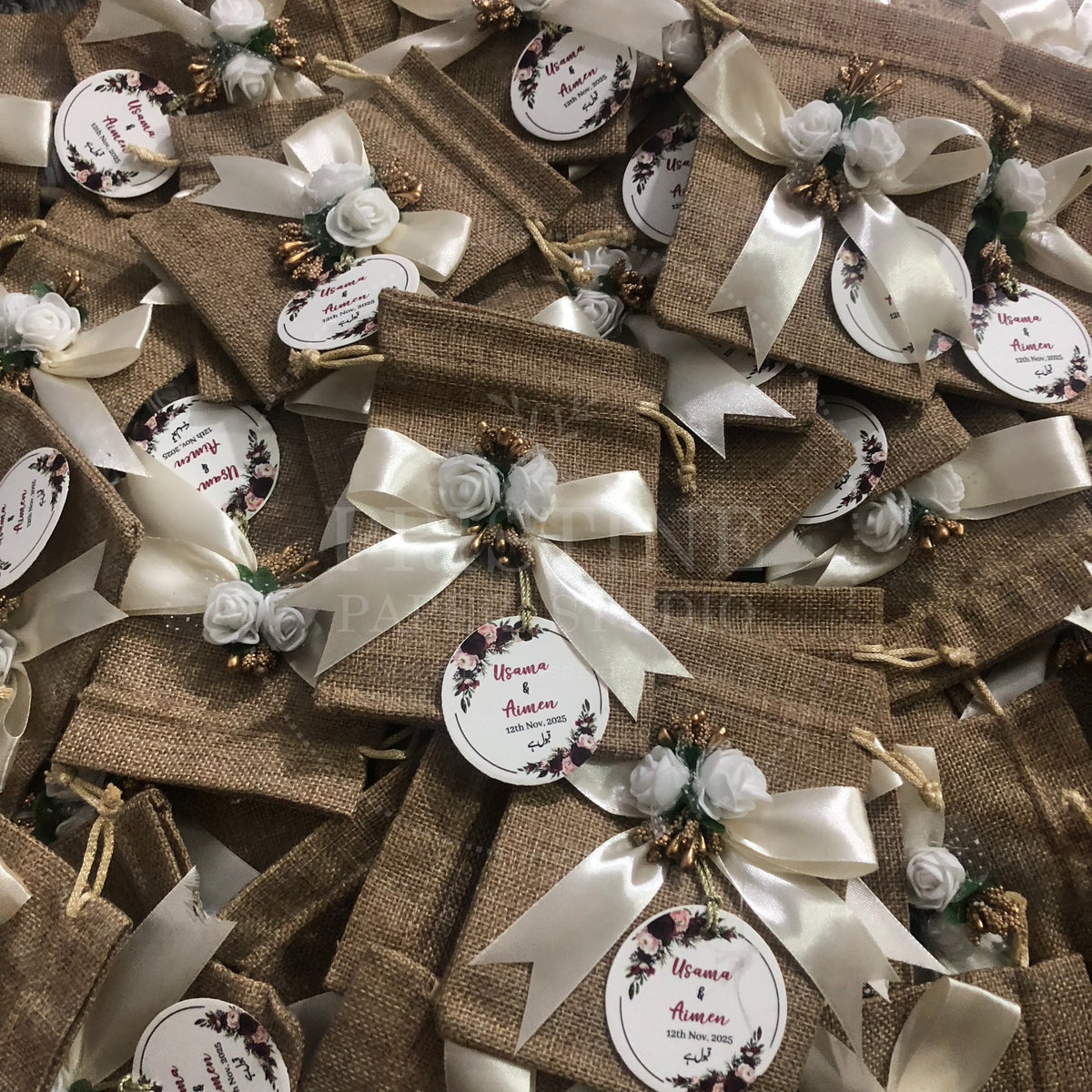BB 017 — Elegant Customized Jute Bid Pouches