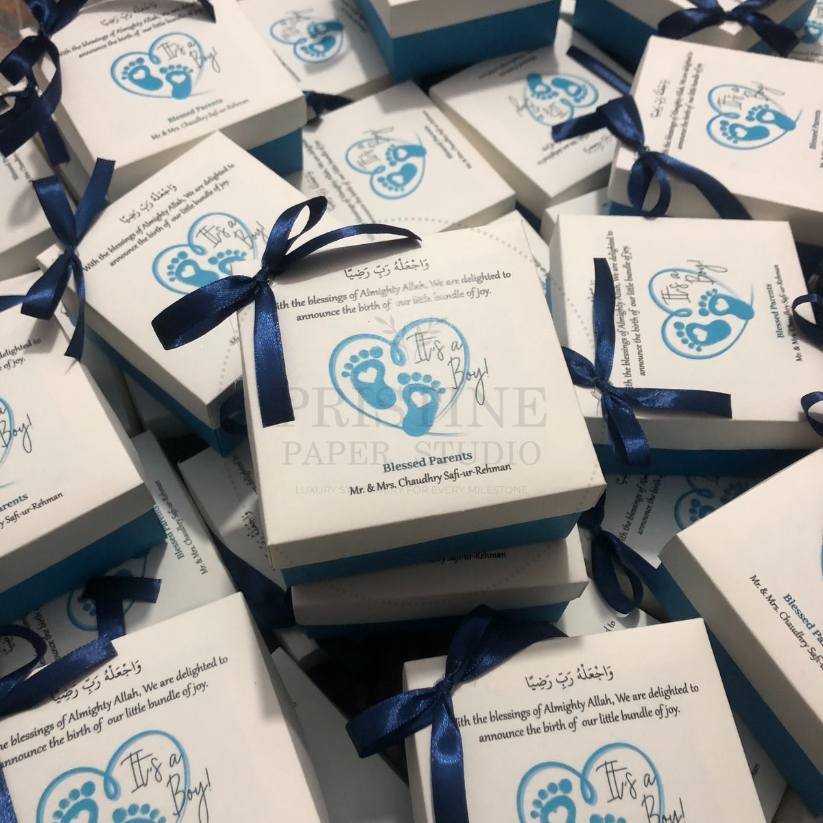 Blue Baby Boy Birth Announcement Box | BB-124