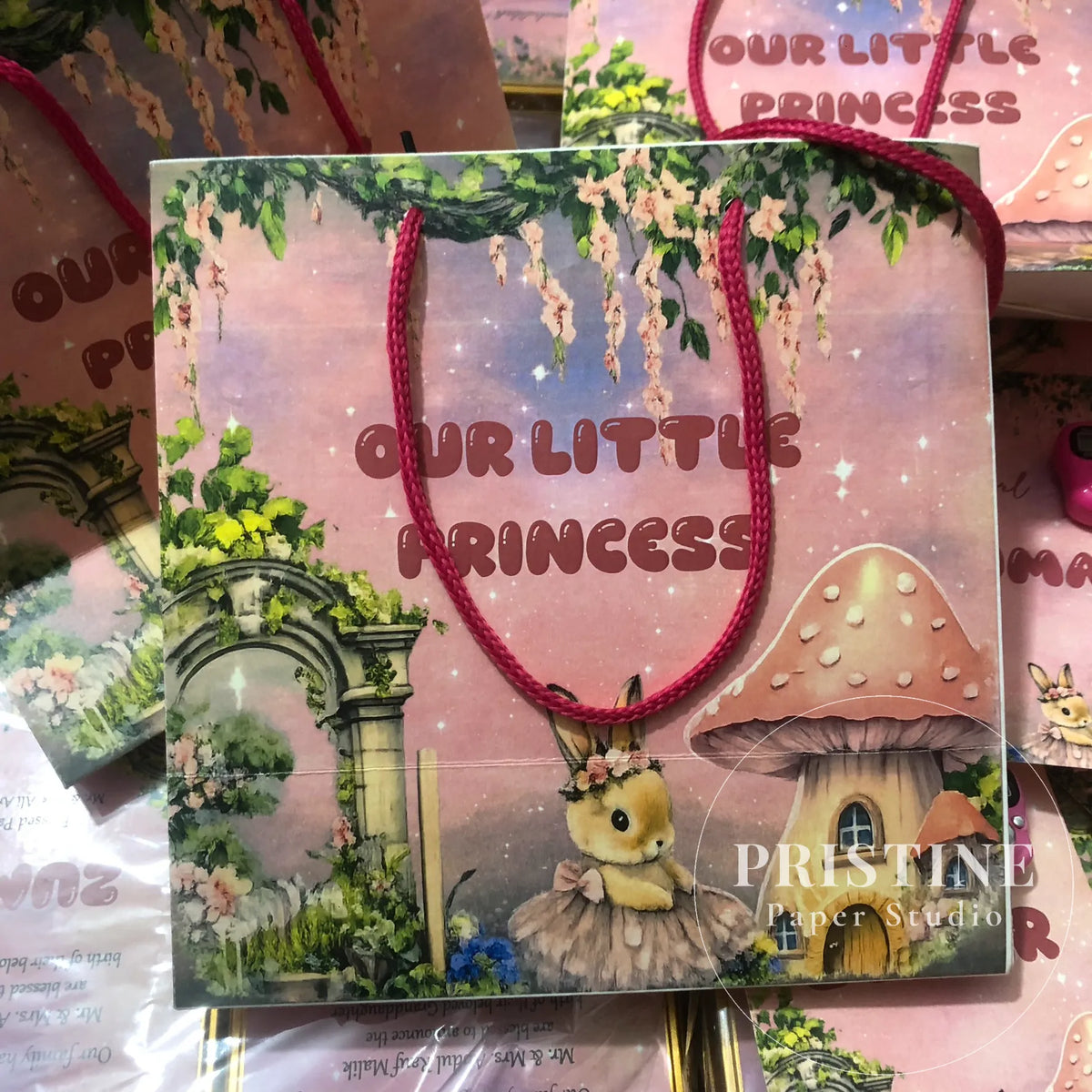 Luxury Baby Birth Announcement Gift Bag Set – Half Kg Sweet Tin Box, Printed Butter Paper, Tasbeeh Counter & Yaseen Shareef | BB-001