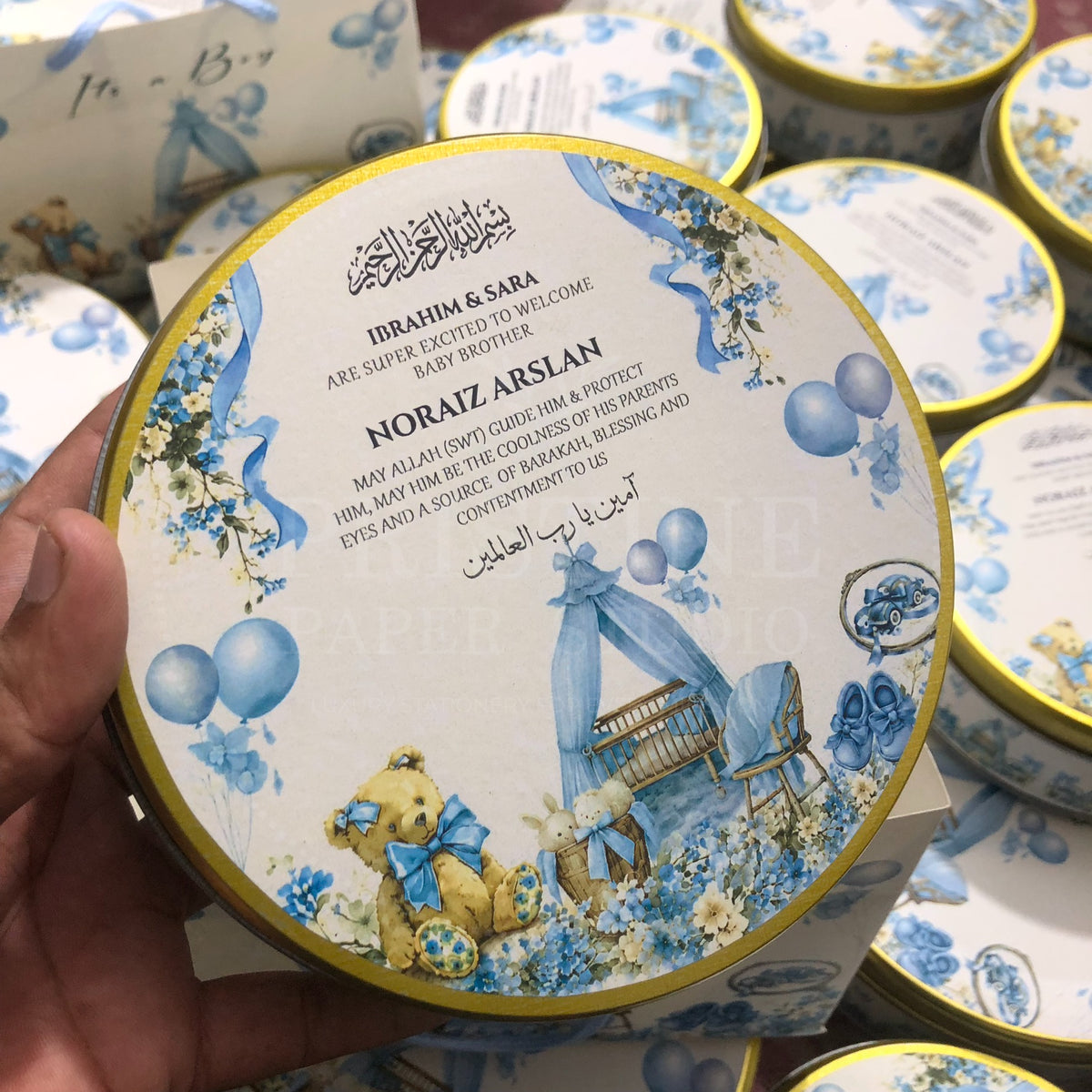 Elegant Newborn Baby Boy Announcement Box | BB-130