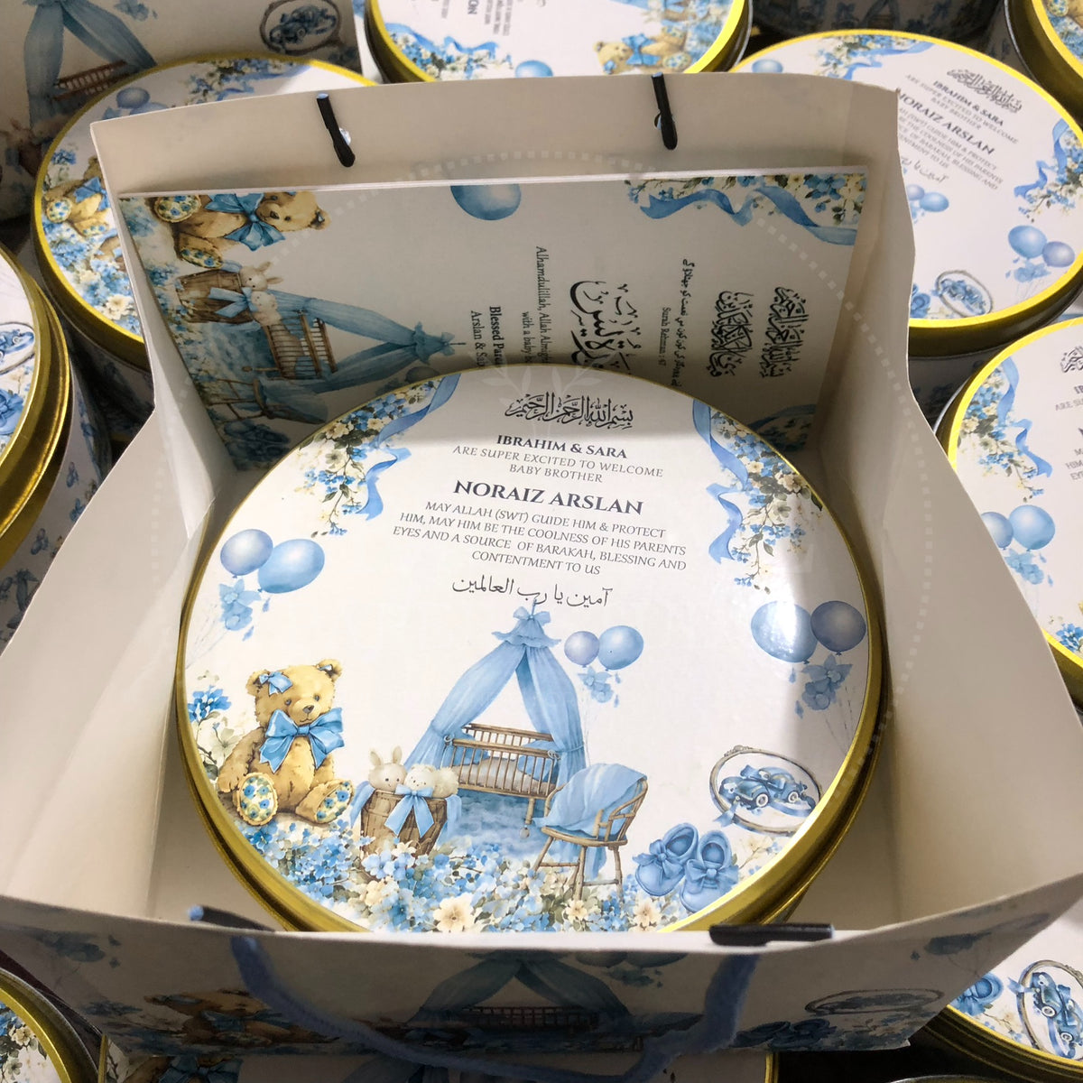 Elegant Newborn Baby Boy Announcement Box | BB-130