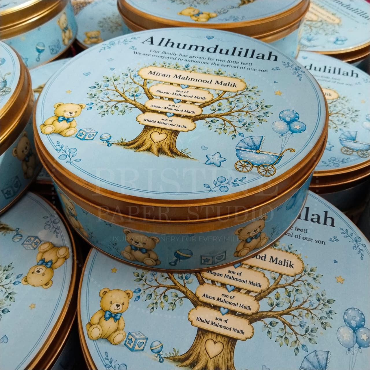 Elegant Newborn Baby Boy Announcement Box | BB-141