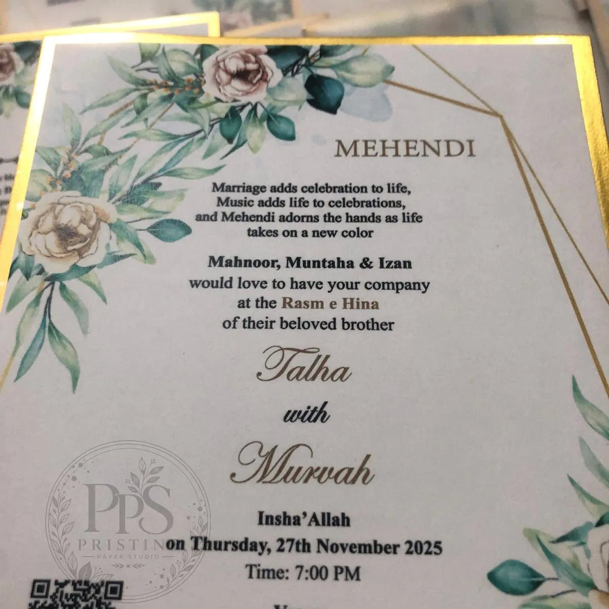 WC - 013 — Elegant Green Wedding Invitation