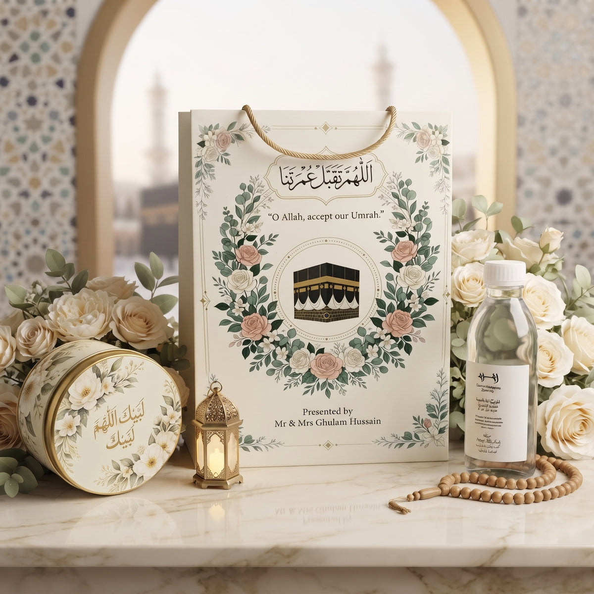 Elegant Umrah Giveaway Set with Custom Gift Bag