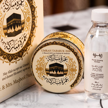 Elegant Custom Umrah Tabarruk Favor – Personalized Islamic Gift | UT - 007