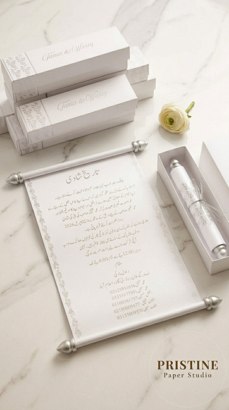Farman Scroll Wedding Invitations – Fully Customized | WI-002