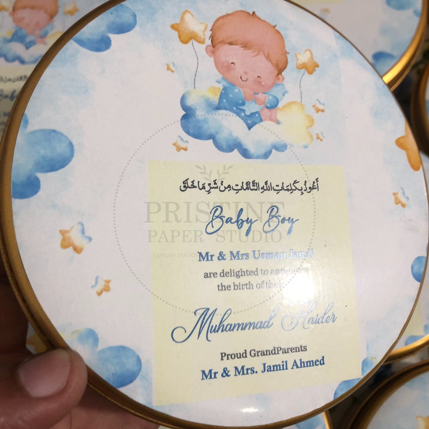 Modern Baby Boy Birth Announcement Box | BB-118