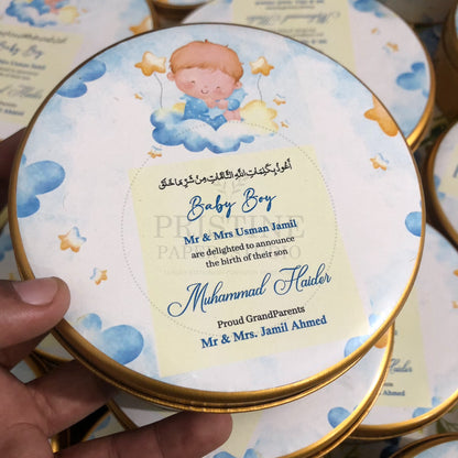 Modern Baby Boy Birth Announcement Box | BB-118
