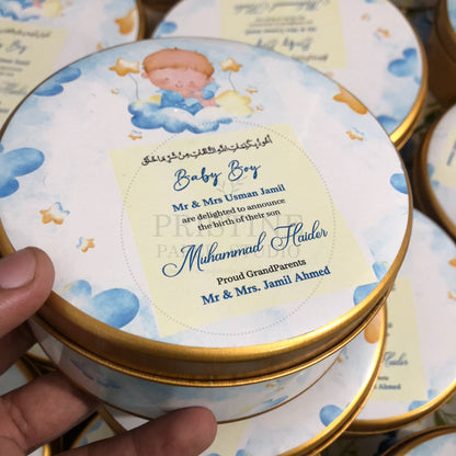 Modern Baby Boy Birth Announcement Box | BB-118