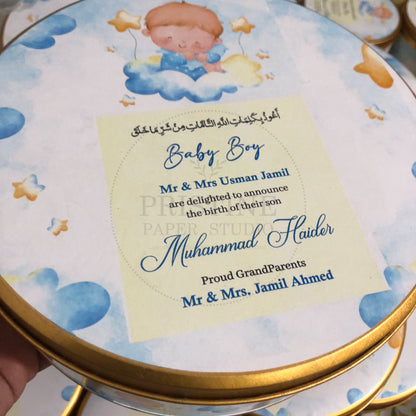 Modern Baby Boy Birth Announcement Box | BB-118