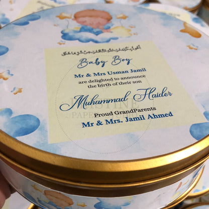 Modern Baby Boy Birth Announcement Box | BB-118