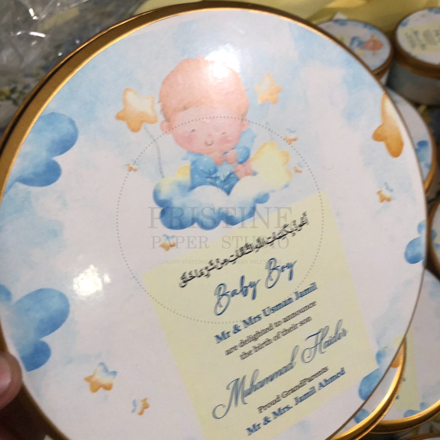 Modern Baby Boy Birth Announcement Box | BB-118