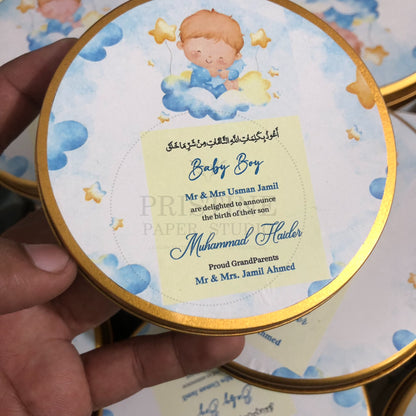 Modern Baby Boy Birth Announcement Box | BB-118