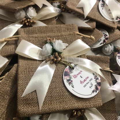 BB 017 — Elegant Customized Jute Bid Pouches