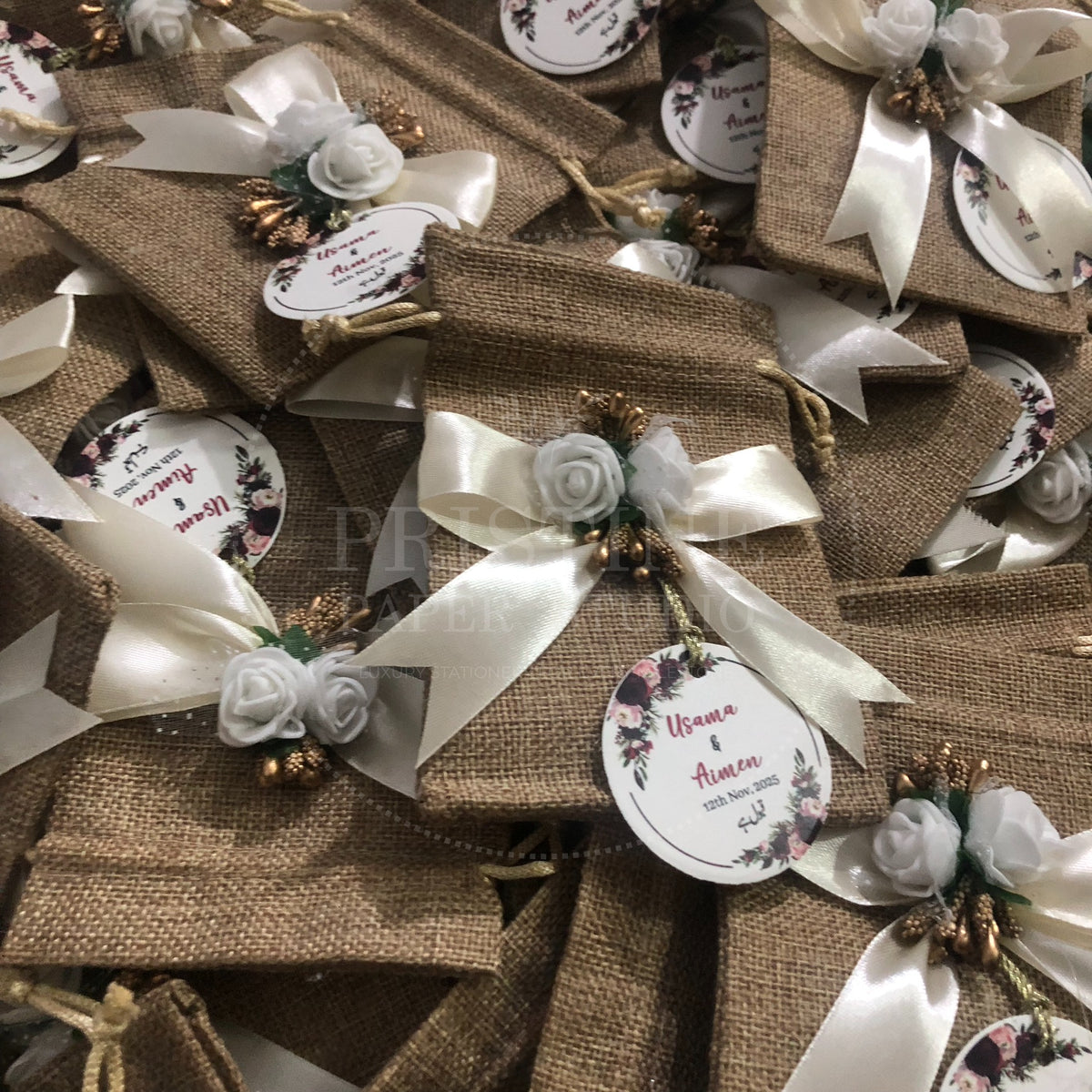 BB 017 — Elegant Customized Jute Bid Pouches
