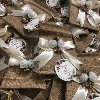 BB 017 — Elegant Customized Jute Bid Pouches