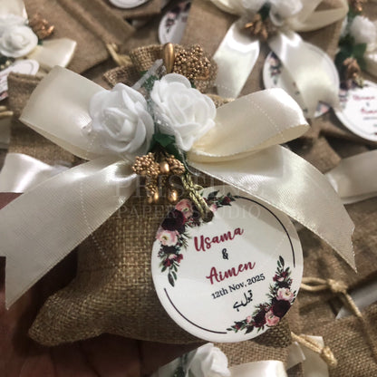 BB 017 — Elegant Customized Jute Bid Pouches