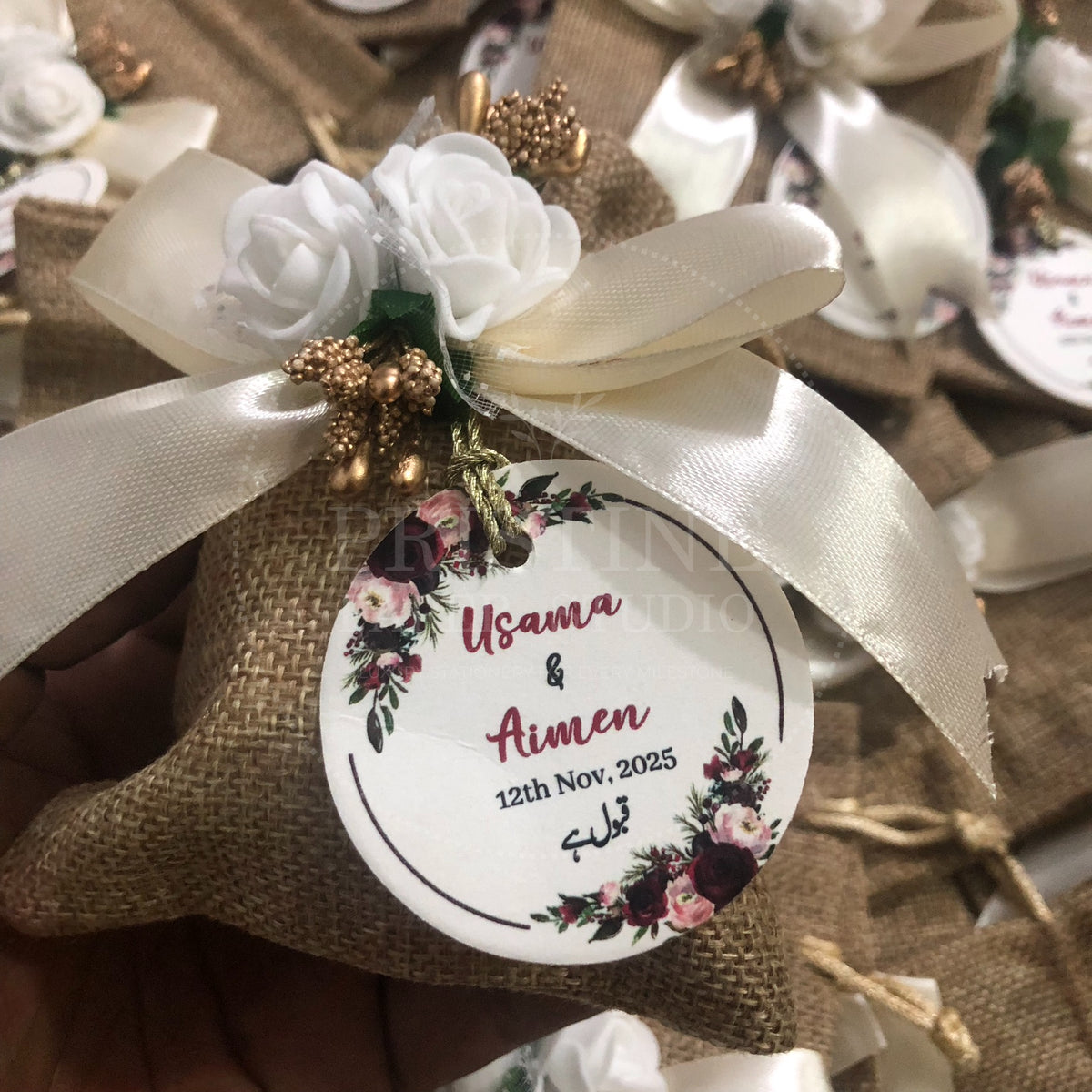 BB 017 — Elegant Customized Jute Bid Pouches