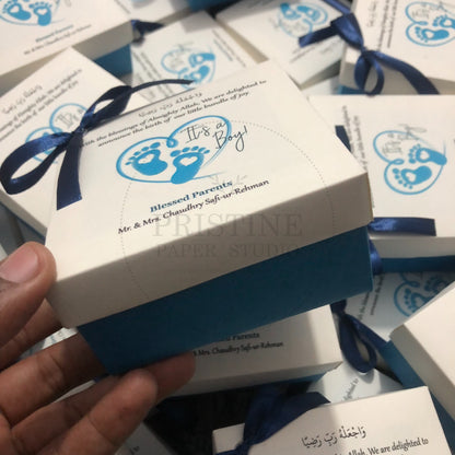 Blue Baby Boy Birth Announcement Box | BB-124