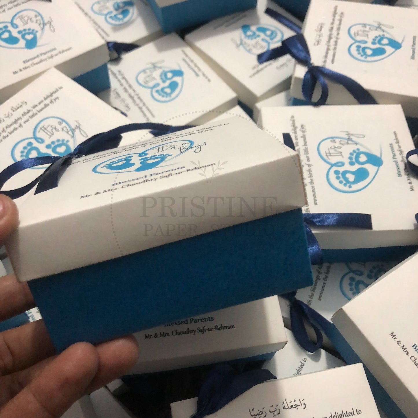 Blue Baby Boy Birth Announcement Box | BB-124