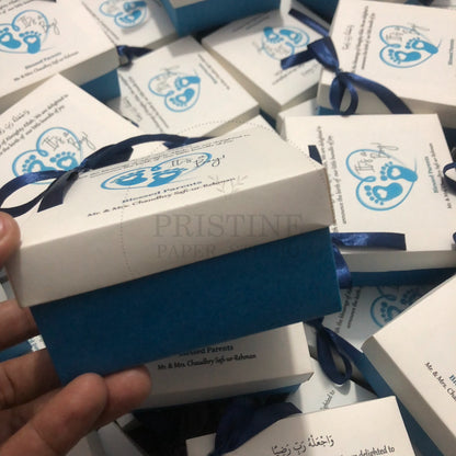 Blue Baby Boy Birth Announcement Box | BB-124