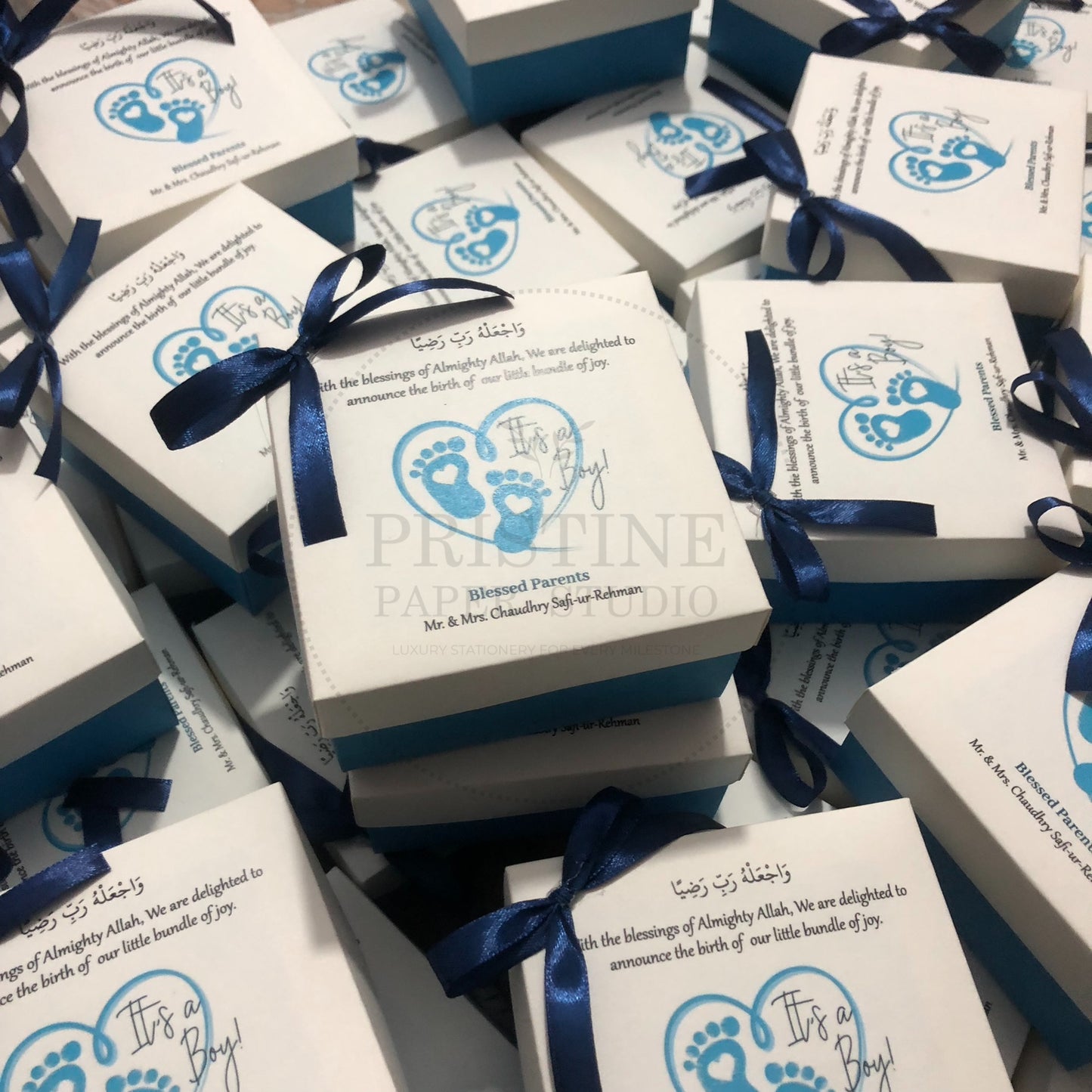 Blue Baby Boy Birth Announcement Box | BB-124