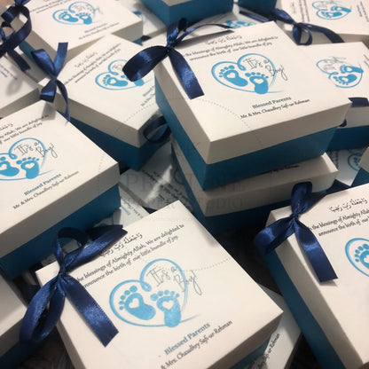 Blue Baby Boy Birth Announcement Box | BB-124