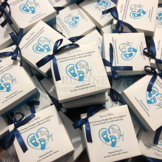 Blue Baby Boy Birth Announcement Box | BB-124
