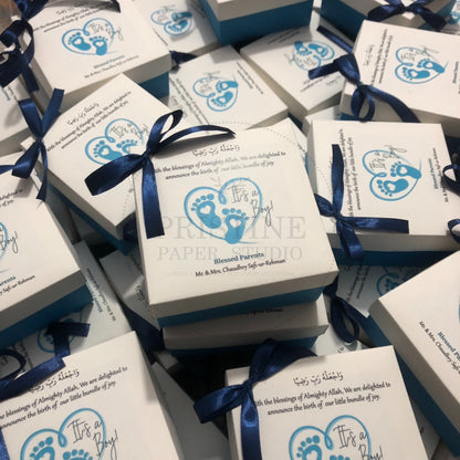 Blue Baby Boy Birth Announcement Box | BB-124