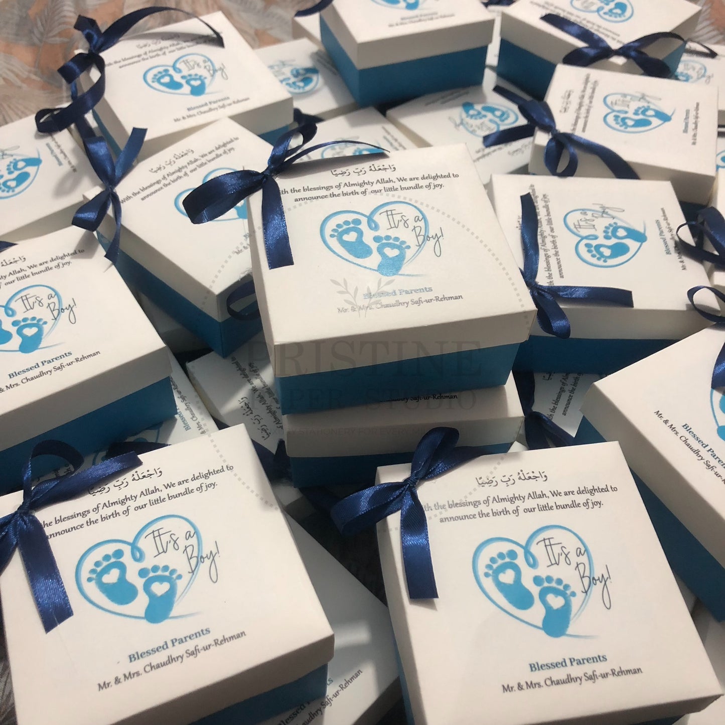 Blue Baby Boy Birth Announcement Box | BB-124