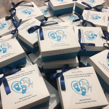 Blue Baby Boy Birth Announcement Box | BB-124