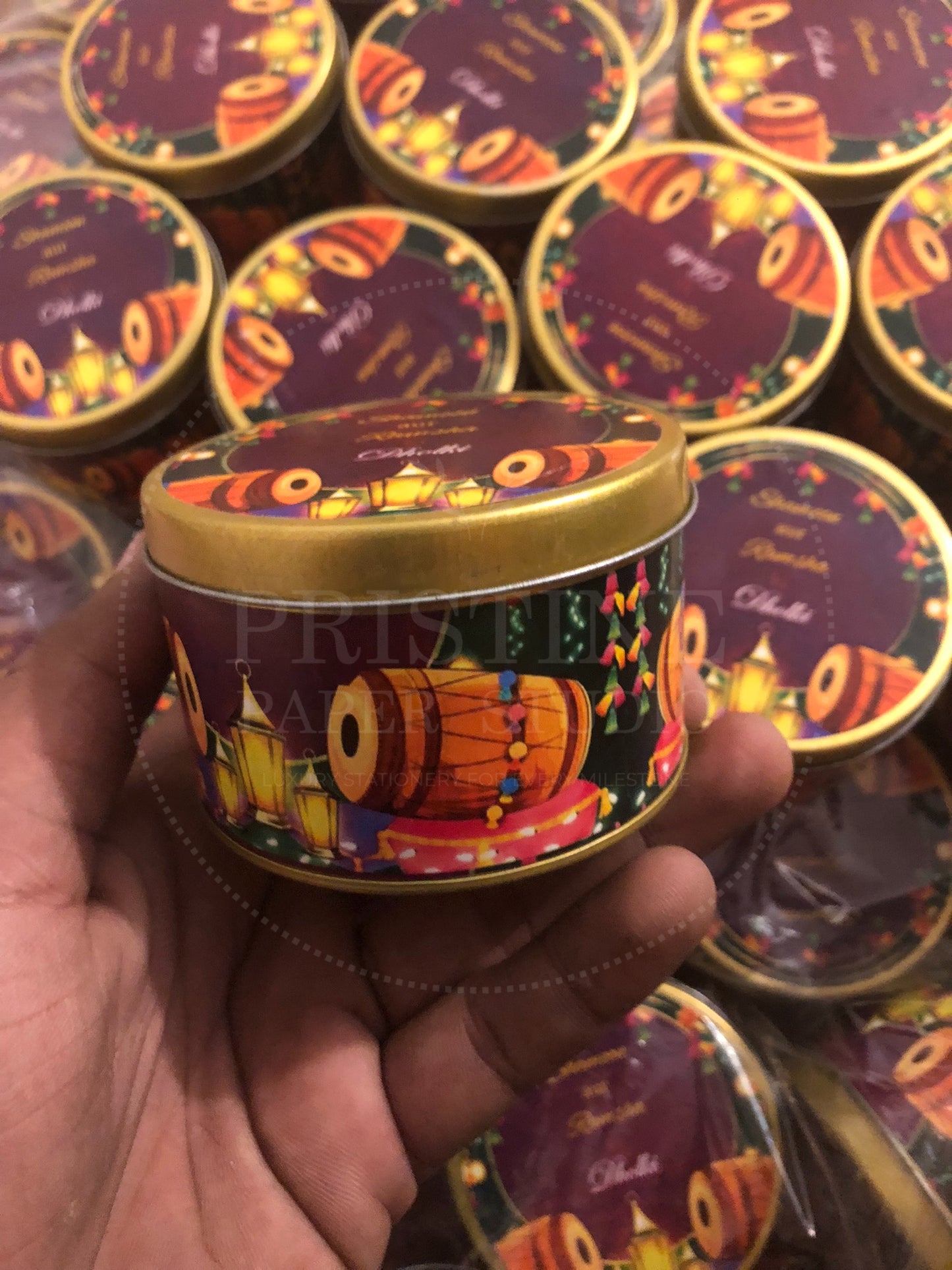 Elegant Mehndi Tin Box for Wedding Favors – TFB 028