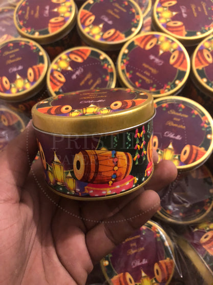Elegant Mehndi Tin Box for Wedding Favors – TFB 028
