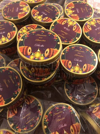 Elegant Mehndi Tin Box for Wedding Favors – TFB 028