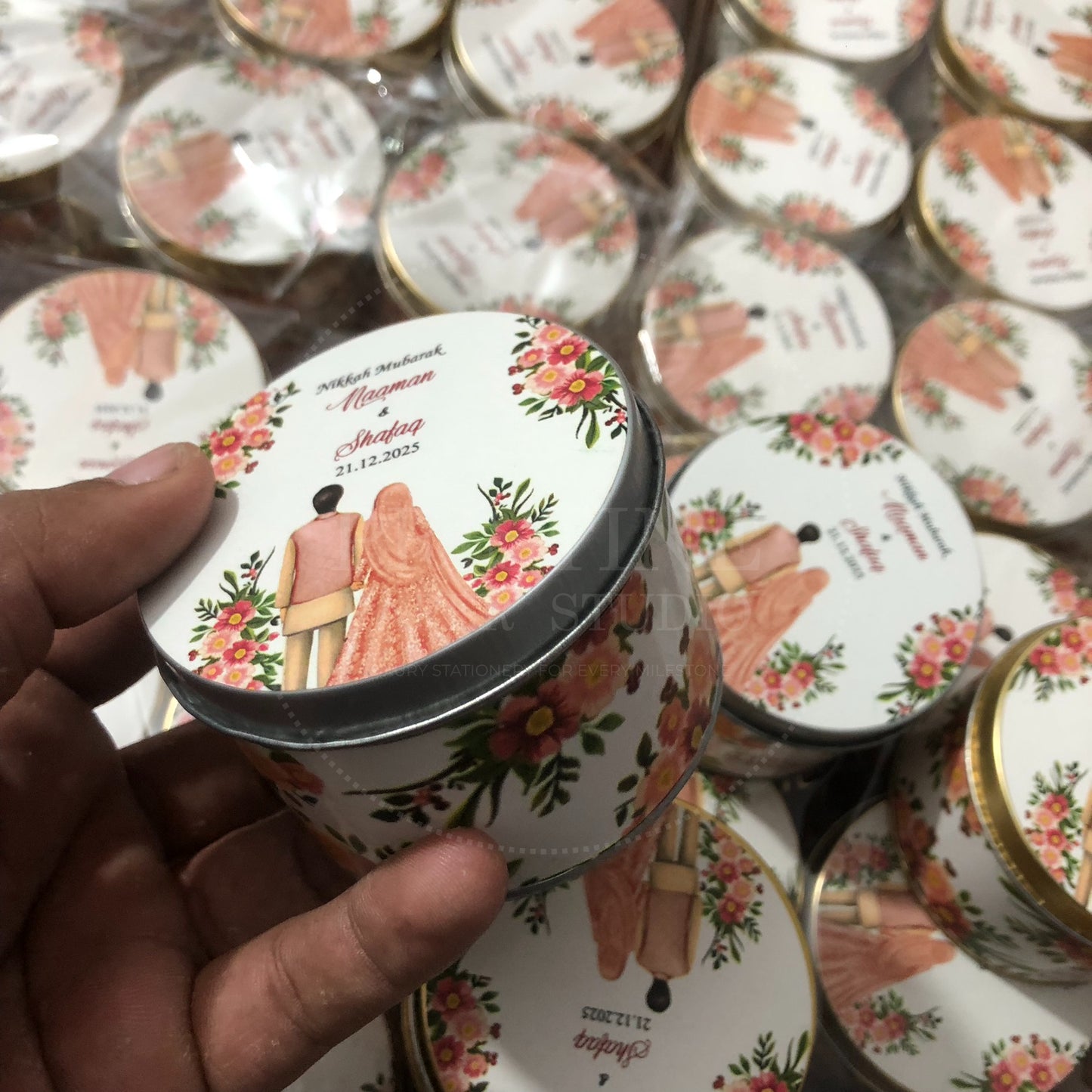 Stylish Nikkah Wedding Favor Tin Box – TFB 011