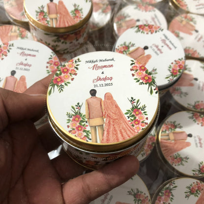 Stylish Nikkah Wedding Favor Tin Box – TFB 011