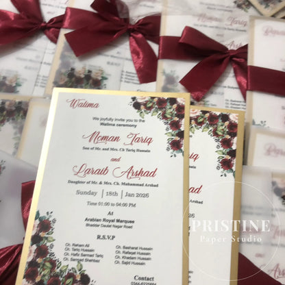 Luxury Vellum Ribbon Wedding Invitations – Fully Customized | WI-001