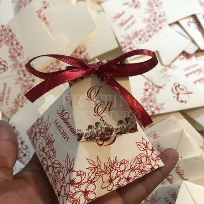 BB 032 — Elegant Maroon Pyramid Nikkah Bid Box