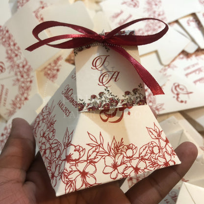 BB 032 — Elegant Maroon Pyramid Nikkah Bid Box