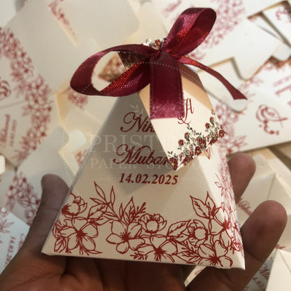 BB 032 — Elegant Maroon Pyramid Nikkah Bid Box