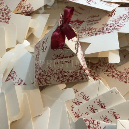 BB 032 — Elegant Maroon Pyramid Nikkah Bid Box