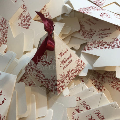 BB 032 — Elegant Maroon Pyramid Nikkah Bid Box