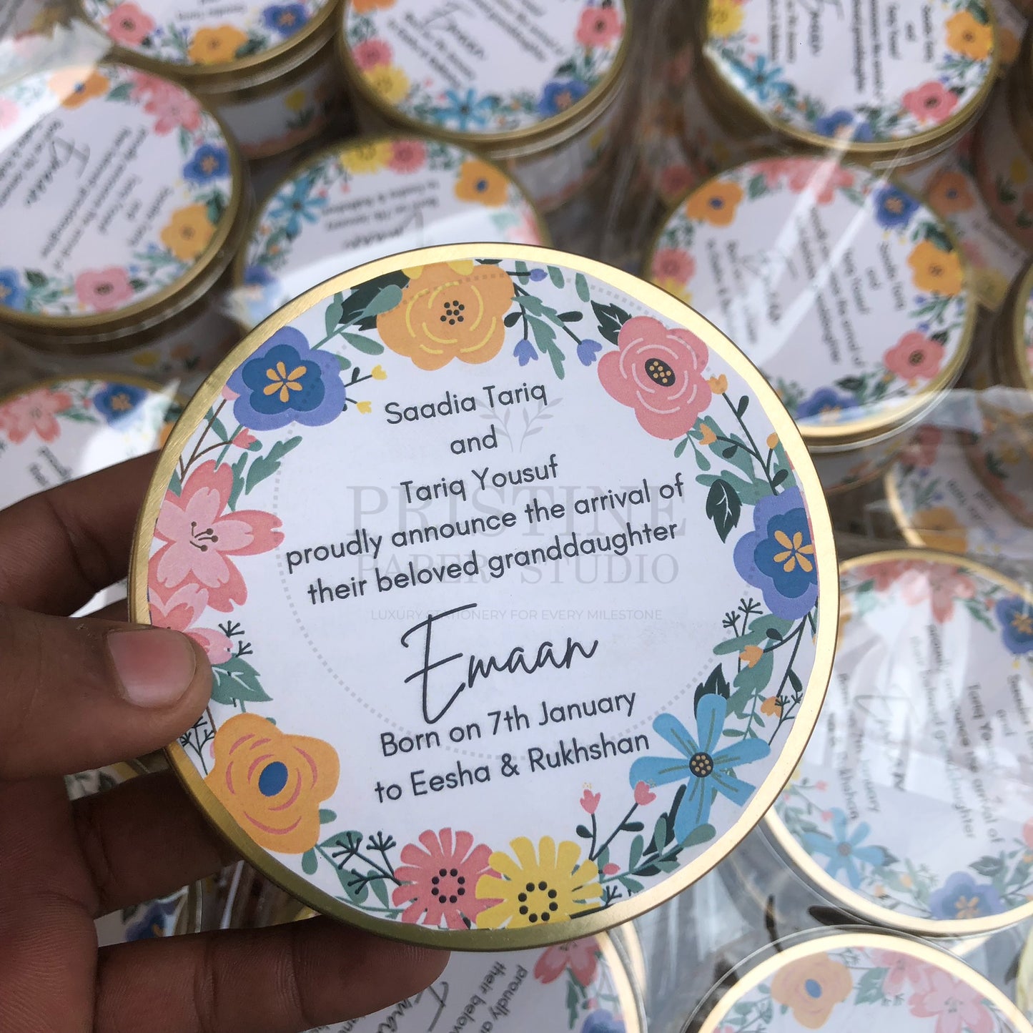 Floral Baby Girl Birth Announcement Box | BB-119