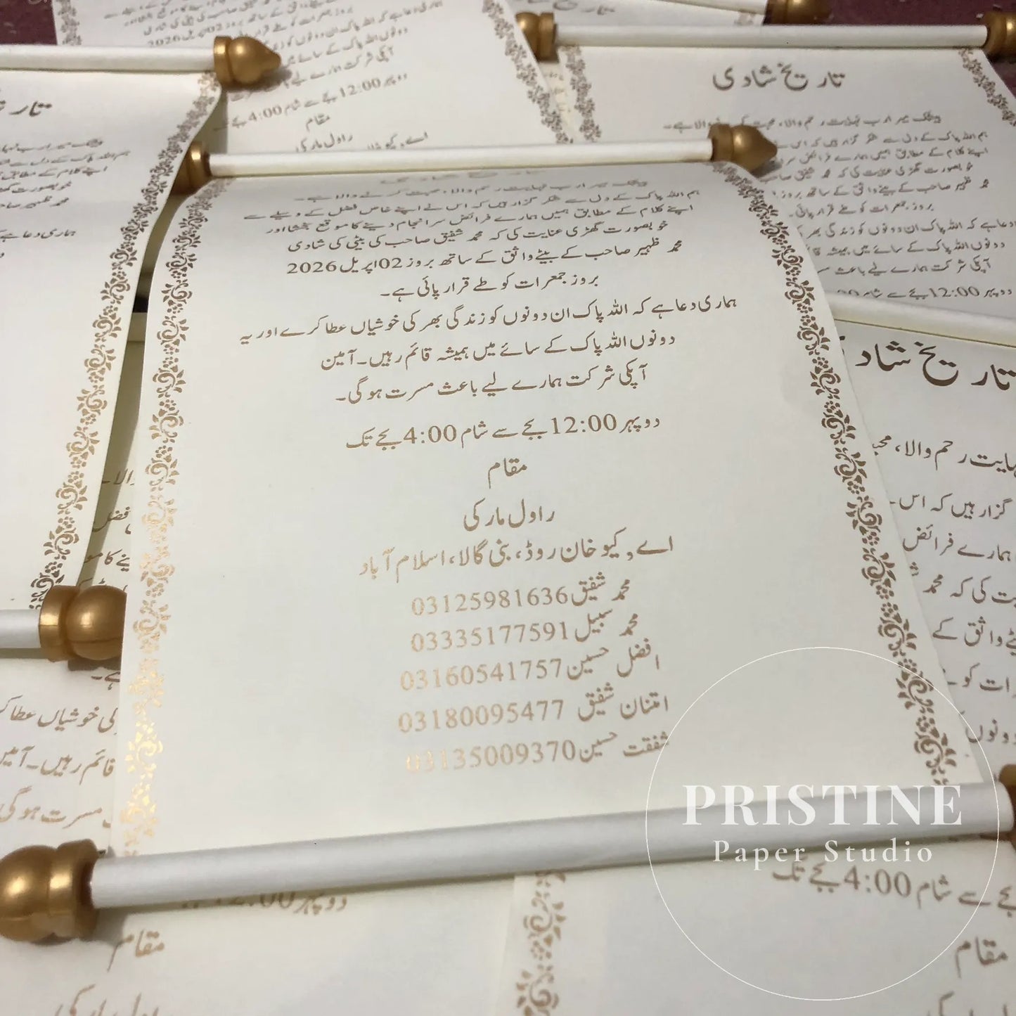 Farman Scroll Wedding Invitations – Fully Customized | WI-002