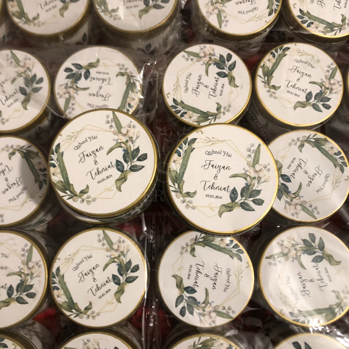 Floral Nikkah Tin Box Wedding Favor – TFB 013