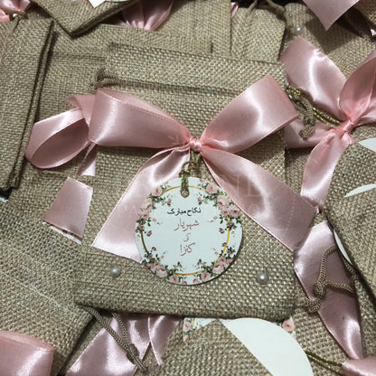 BB 005 — Elegant Personalized Nikkah Jute Bid Pouches