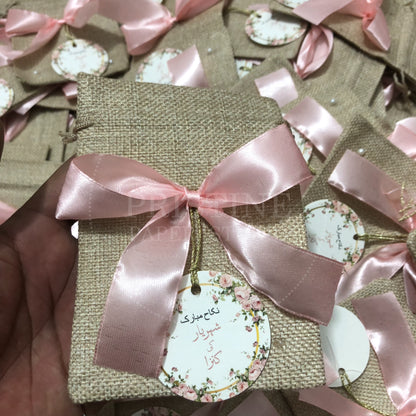 BB 005 — Elegant Personalized Nikkah Jute Bid Pouches