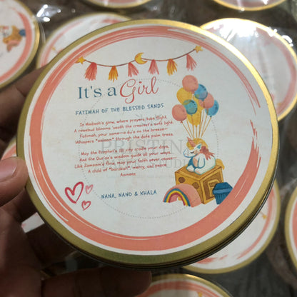 Elegant Baby Girl Birth Announcement Box | BB-117